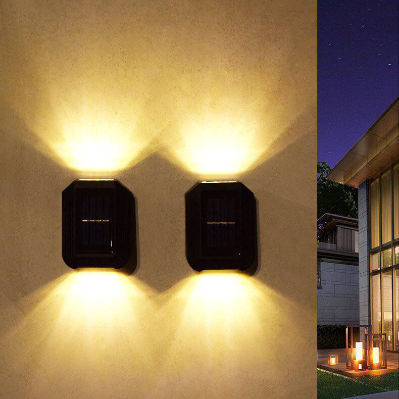 Solar Up And Down Lighting Garden LED Outdoor Light Wall Sconce Lamp