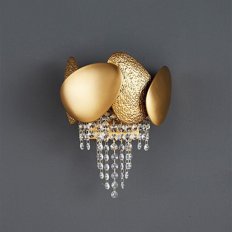 Lámpara de Aplique de Pared de Lujo Moderno con Borlas de Cristal y Oro de 2/3 Luces 