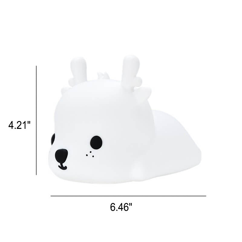 Lampe de table en forme de cerf créative en silicone LED avec chargement USB 