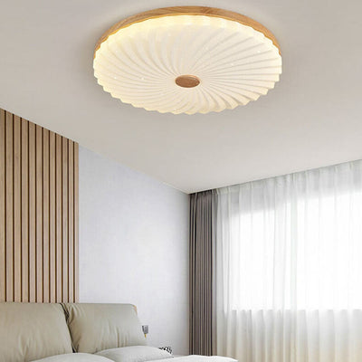 Modern Log Pleated Star Effect Round LED Flush Mount Ceiling Light