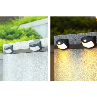 Modern Intelligent Light Control Waterproof Outdoor Patio Solar LED Wall Sconce Lamp