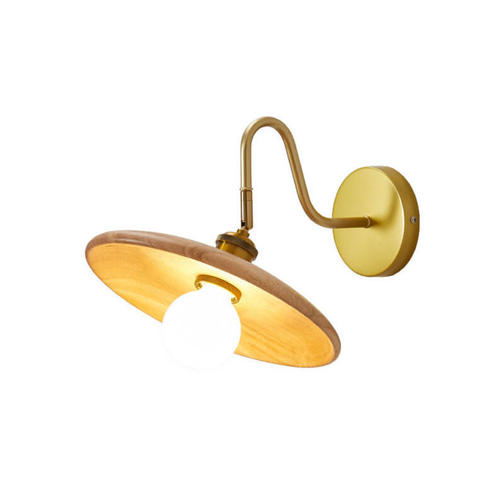 Lámpara de Aplique de Pared de 1 Luz con Bandeja Japonesa de Madera Moderna 