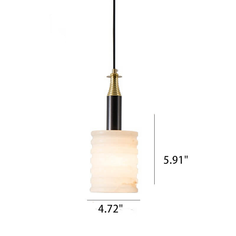 Minimalist Chinese Marble Iron Column 1-Light Pendant Light