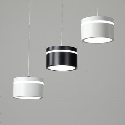 Nordic Minimalist Iron Round Drum Shade 3-Light LED Chandelier