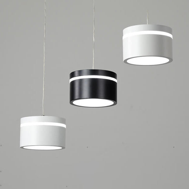 Nordic Minimalist Iron Round Drum Shade 3-Light LED Chandelier