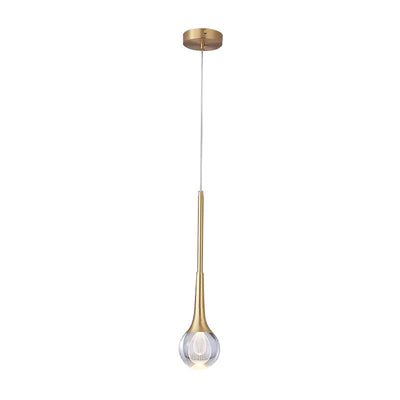 Moderne Luxus Glas Tropfen Messing LED Pendelleuchte 