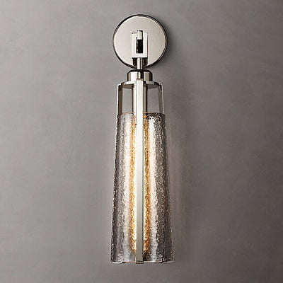 Aplique de pared de metal y vidrio de lujo ligero europeo con 1 luz 