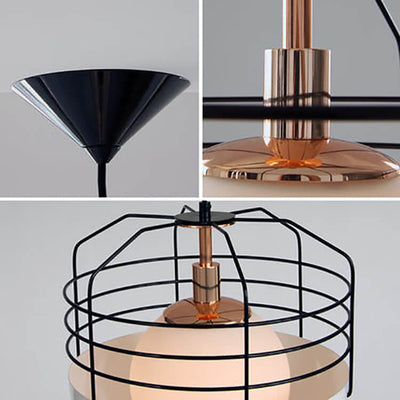 Industrial Iron Birdcage Design 1-Light Pendant Light