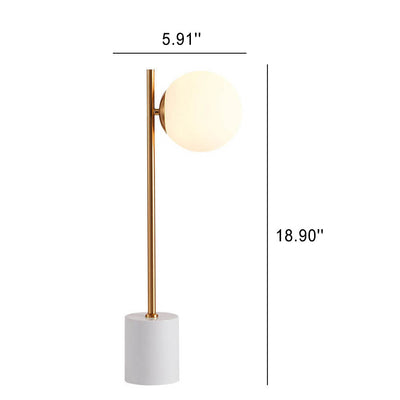Nordischer minimalistischer Tischlampe mit einem gefrosteten Glaskugel und Marmorsockel, 1 Licht 