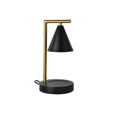Simple Cone Shade Right Angle Arm 1-Light Schmelzwachs-Tischlampe