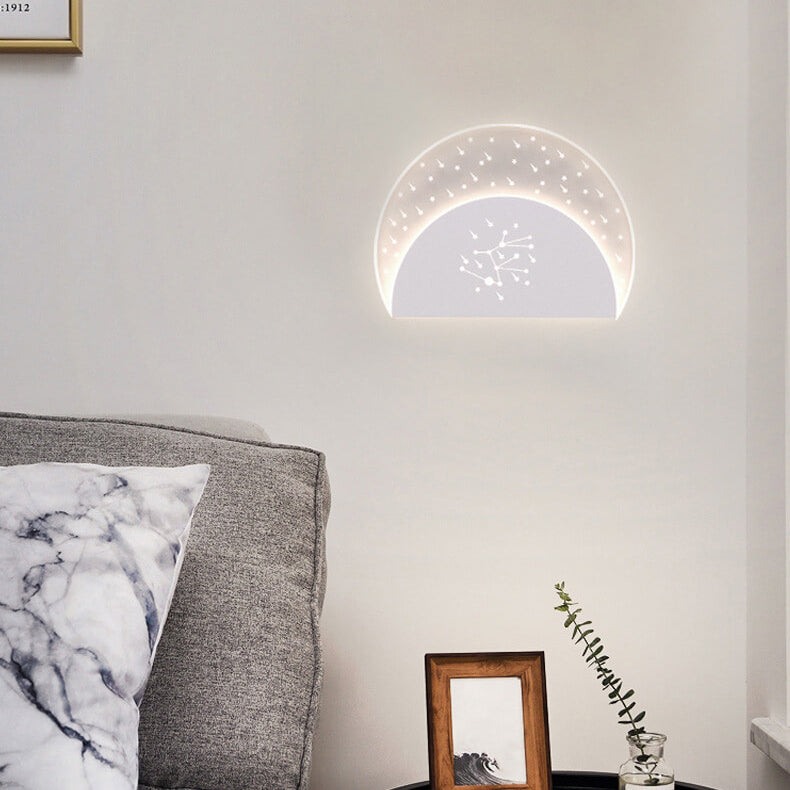 Creative Blue Overlapping Stitching Semicircle Design LED Wall Sconce Lamp