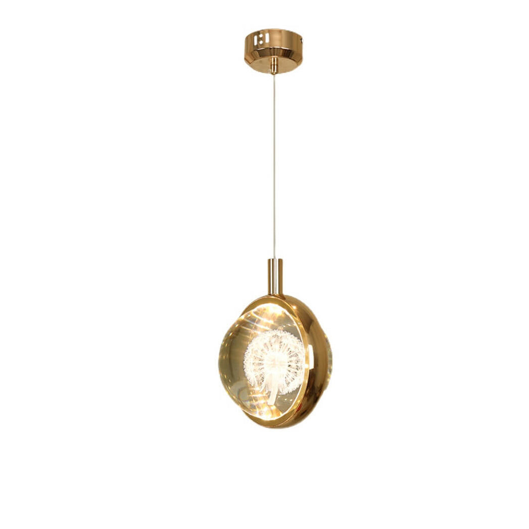 Lampe suspendue LED multi-styles en boule de cristal tridimensionnelle créative 