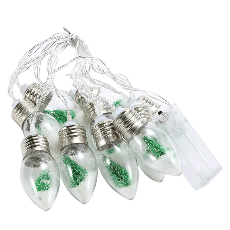 LED Wishing Bottle Bulb Christmas Tree Snow Battery Box Decorative String Light