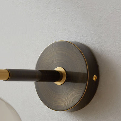 Lampe murale en laiton avec boule ronde nordique de luxe léger à 1 lumière 