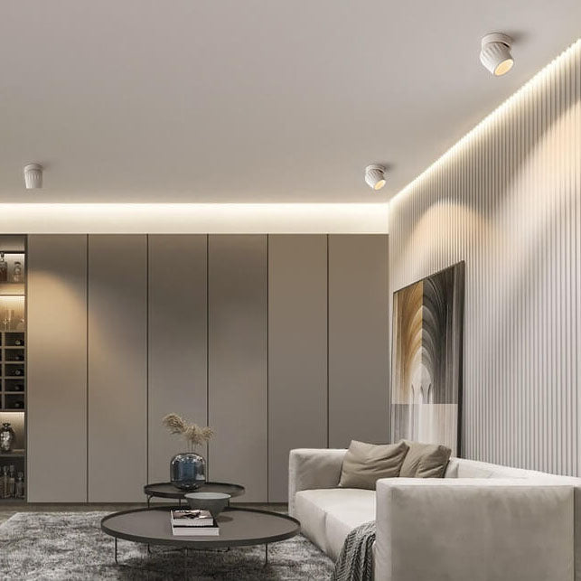 ضوء كشاف LED قابل للتعديل بزاوية من الألومنيوم بتصميم حديث وبسيط مثبت شبه مدمج في السقف 