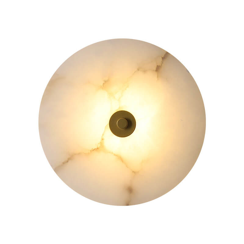 Modern Luxury Round Marble Iron LED Wall Sconce Lamp