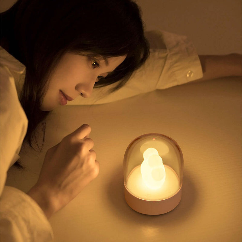 Lámpara de mesa con luz nocturna USB LED de protección ocular con garra de gato de dibujos animados creativa 