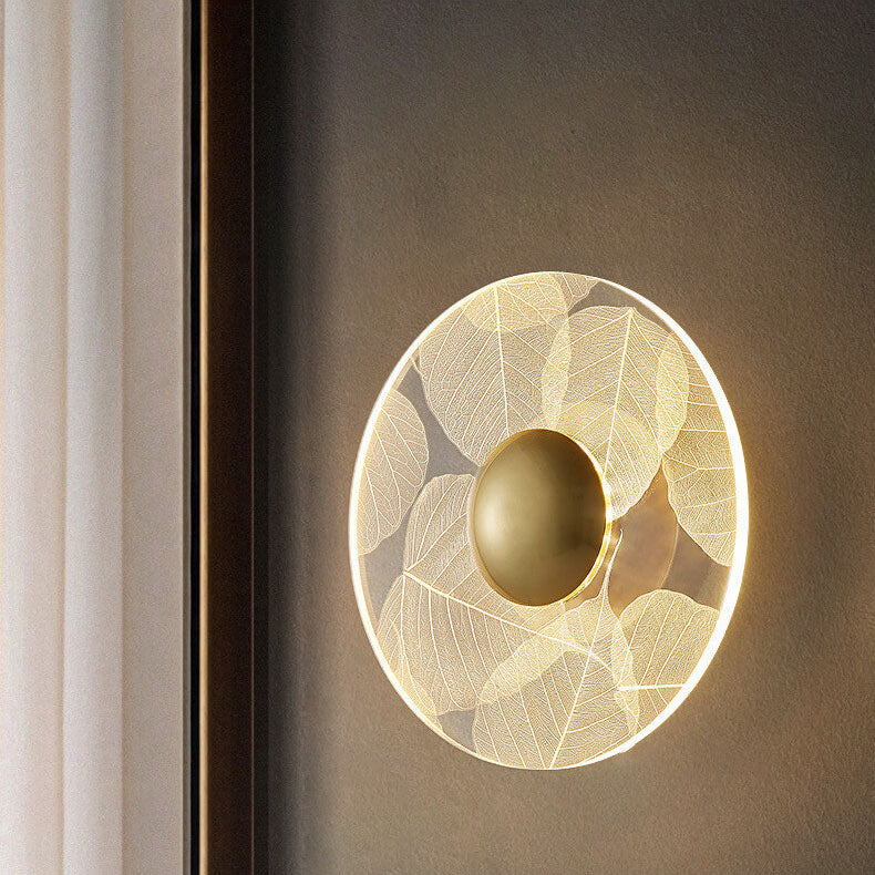 Modern Light Luxury Creative Pattern Round Iron Acrylic LED Wall Sconce Lamp