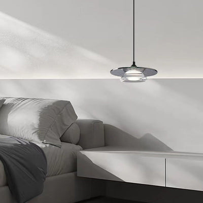 Modern Minimalist Tapered Disc Aluminum Acrylic Glass LED Pendant Light