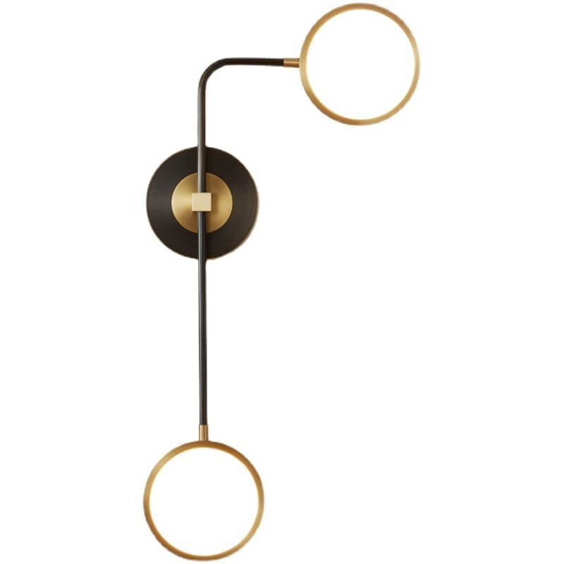 Industrial All Copper Folding Rod Ring Combination Graphic LED Wall Sconce Lamp