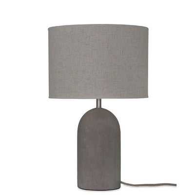 Base de colonne en ciment en tissu gris industriel 1-lumière lampe de table LED 