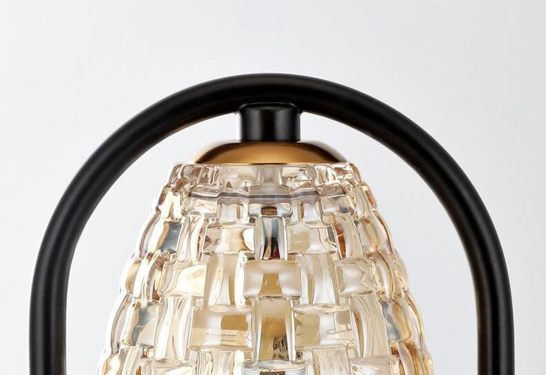 Lampe de table à cire fondue à 2 lumières avec abat-jour en verre de luxe moderne et base en bois 