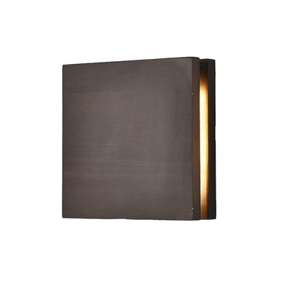 Japanese Wabi-sabi Log Wood Rectangular LED Wall Sconce Lamp