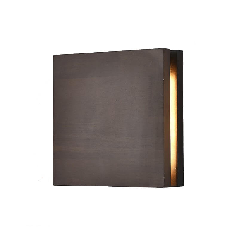 Japanese Wabi-sabi Log Wood Rectangular LED Wall Sconce Lamp