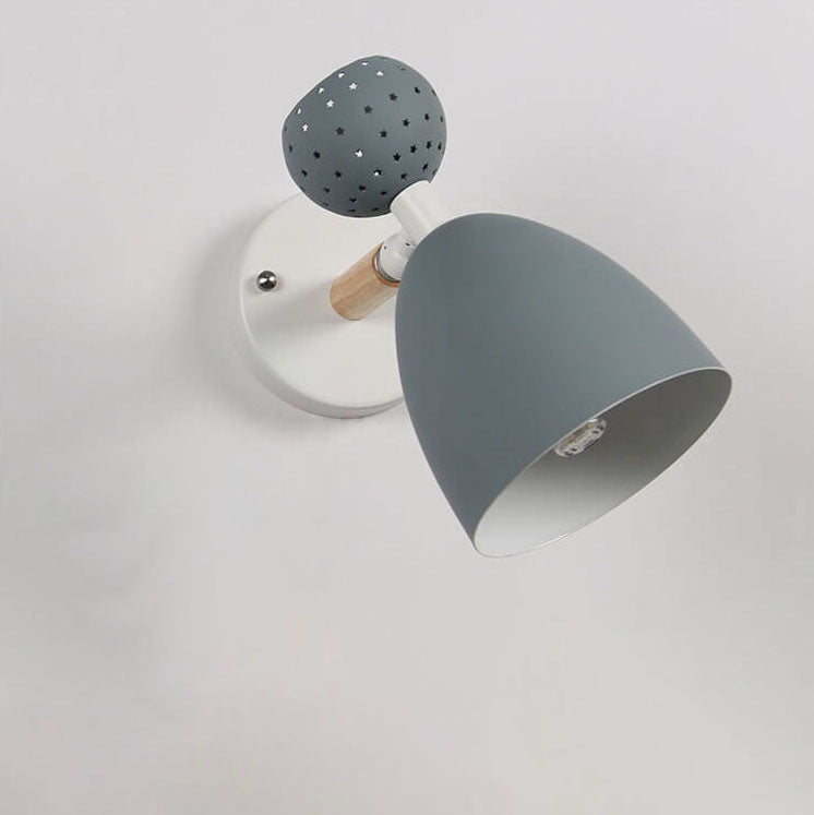 Moderne Kreative Macaron Einfarbige Eisenholz 1-Licht Wandleuchte 