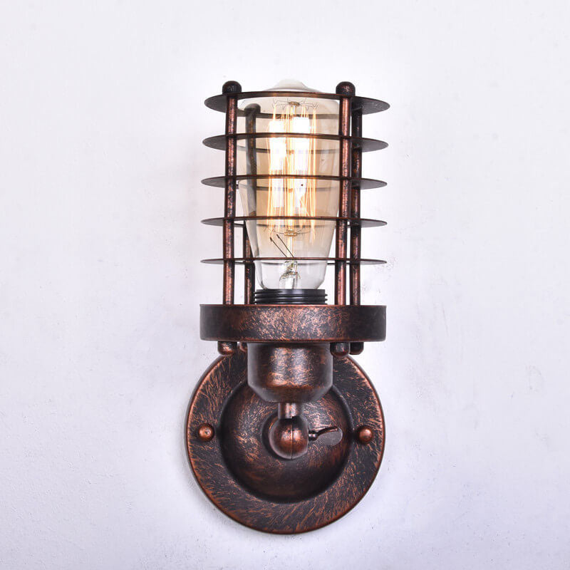 Northern Retro Industrial Wrought Iron 1-Light Wall Sconce Lamp