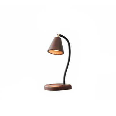 Lampe de Table à 1 Lumière en Bois avec Cire Fondante Parfumée et Poteau Réglable Moderne 