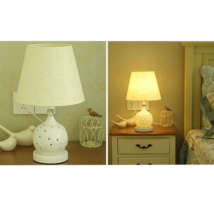 Lampe de Table en Céramique Minimaliste Européenne avec Télécommande et Variation de Lumière 1 Lumière 