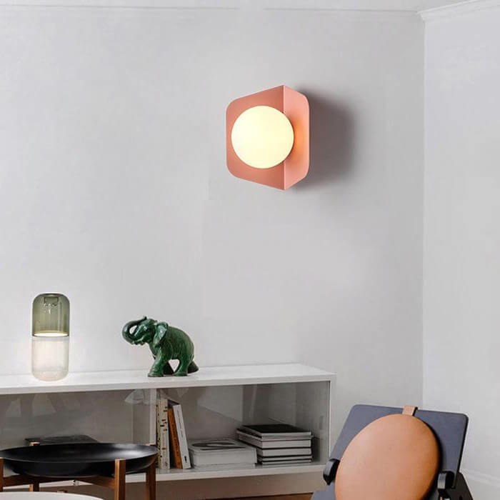 Moderne nordische 1-flammige Wandleuchte mit Glaskugel für das Schlafzimmer 