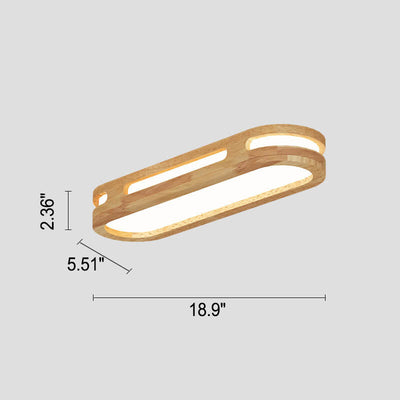 Nordic Minimalist Solid Wood Acrylic Ring LED Flush Mount Ceiling Light