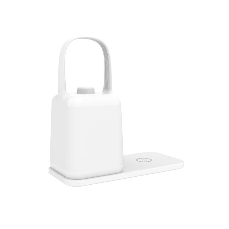 Lampe de Table LED Rechargeable Sans Fil en ABS Portable avec Bocal Carré Créatif 