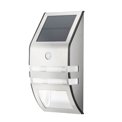 Outdoor Solar Trapezoid Stainless Steel Sensor Garden LED Wall Sconce Lamp