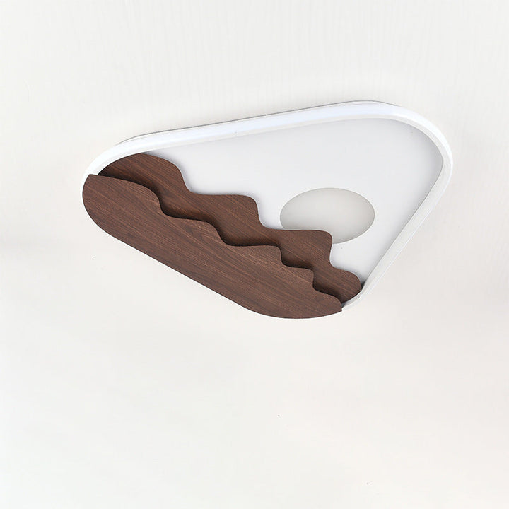 Iluminación de montaje empotrado LED de acrílico y madera en triángulo de paisaje minimalista moderno 