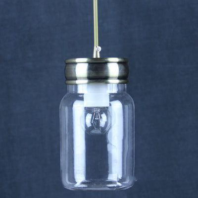 Nordic Retro Aluminum Glass Bottle Shade 1 Light Pendant Light