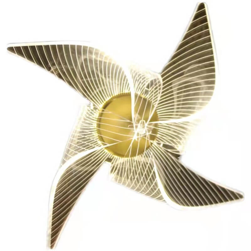 Applique murale LED en acrylique et aluminium de luxe moderne en forme de moulin à vent 
