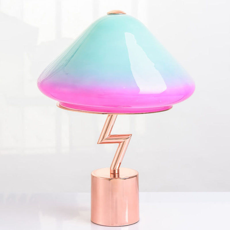 Modern Creative Colorful Mushroom Hardware Glass LED Table Lamp