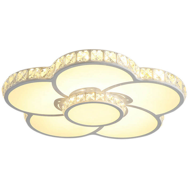 Modern Light Luxury Flowers Crystal LED Flush Mount Ceiling Light