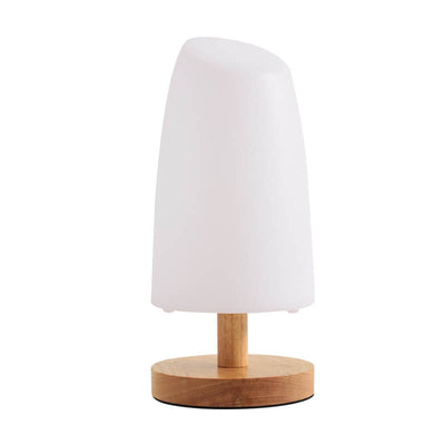 Creative PE Column Wooden Base LED Table Lamp