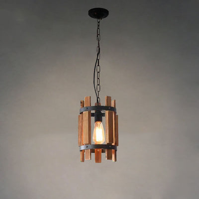 Industrial Style Creative Retro Wood 1-Light Pendant Light