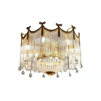 French Luxury Crystal Tassel Bead Design  6/7/9 Light Chandelier