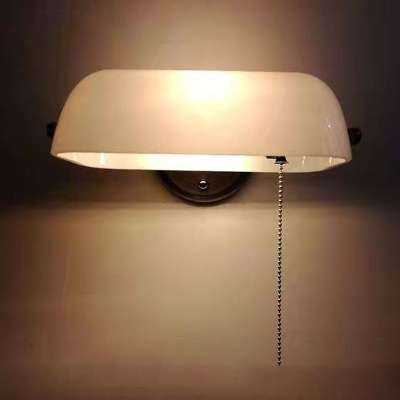 Traditionelle Vintage-Wandleuchte aus Glas und Eisen, rund, mit Reißverschluss, 1-flammig, für das Wohnzimmer 