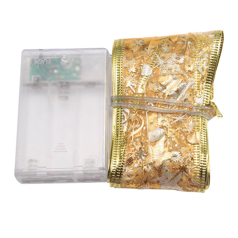 Lumières LED de Noël en fil de cuivre Rubans lumineux Nœud papillon Rubans lumineux Guirlande Accessoires Lumières décoratives 