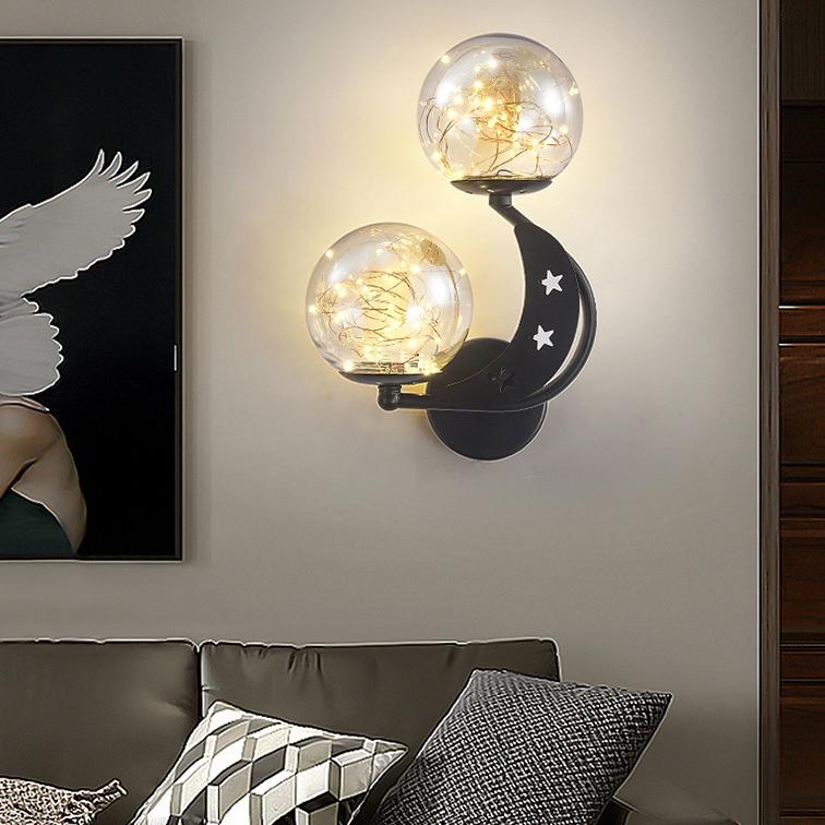 Moderne kreative Glas 2-Licht LED Wandleuchte 