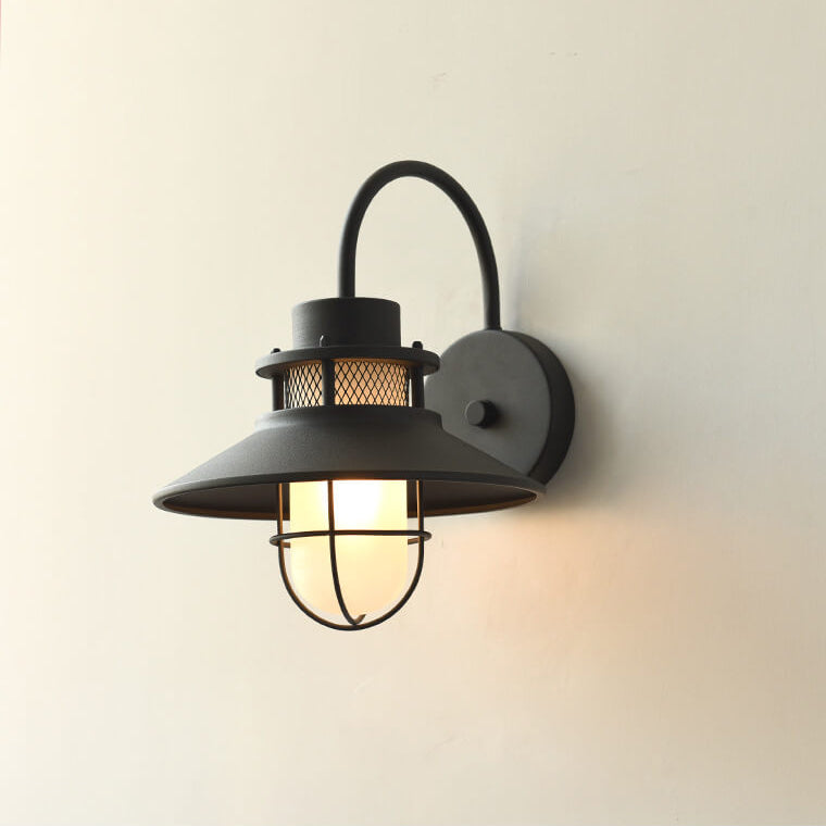 Lámpara Aplique de Pared para Exterior de 1 Luz con Cuerpo de Hierro Impermeable 