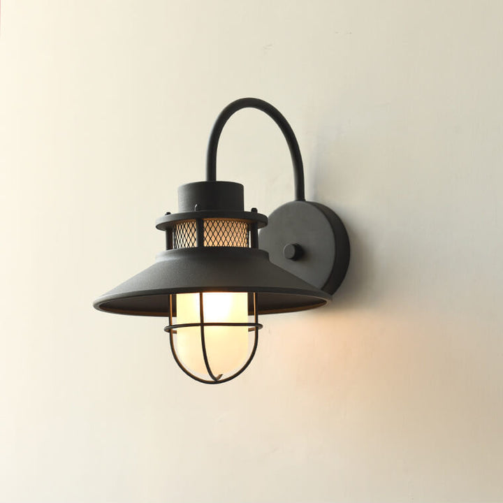 Lámpara Aplique de Pared para Exterior de 1 Luz con Cuerpo de Hierro Impermeable 