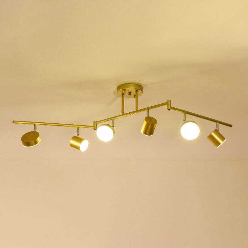 Modern Creative Rotating Track Spotlight LED Semi-Flush Mount Ceiling Light
